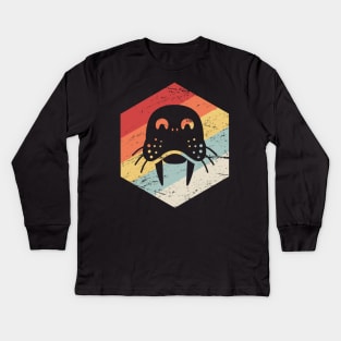 Retro Vintage Walrus Icon Kids Long Sleeve T-Shirt